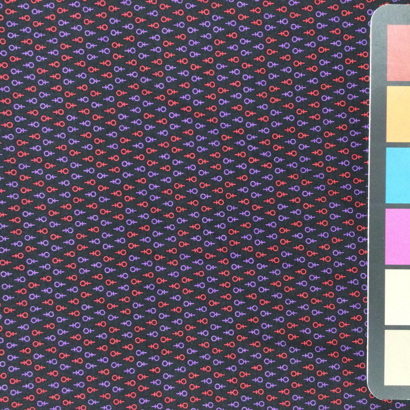 Female Symbols in Black / Purple / Red  | Quilting Fabric | 44" Wide | 100% Cotton | By The Yard | Fabri-Quilt "Venus"