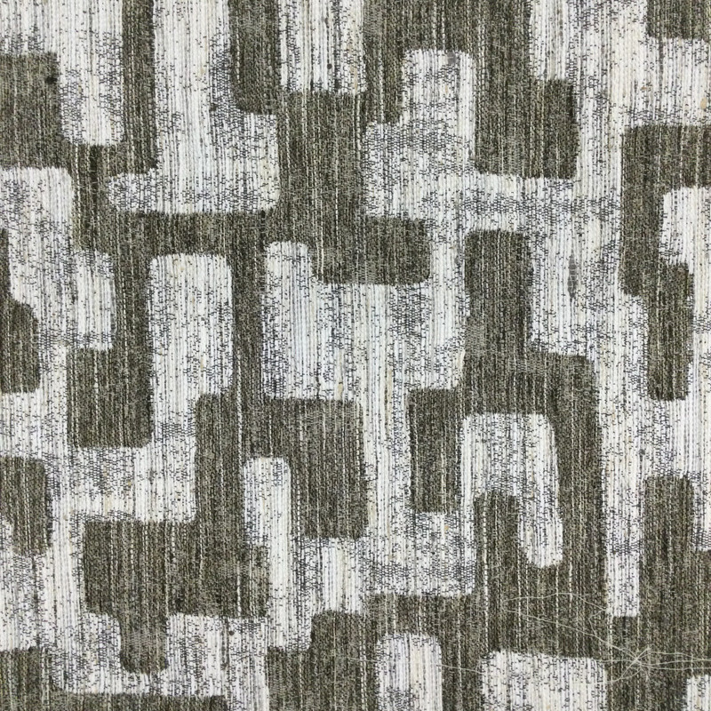 Jaquard Maze Fabric in Taupe and Off White | Upholstery | Heavyweight | 54" Wide | By the Yard
