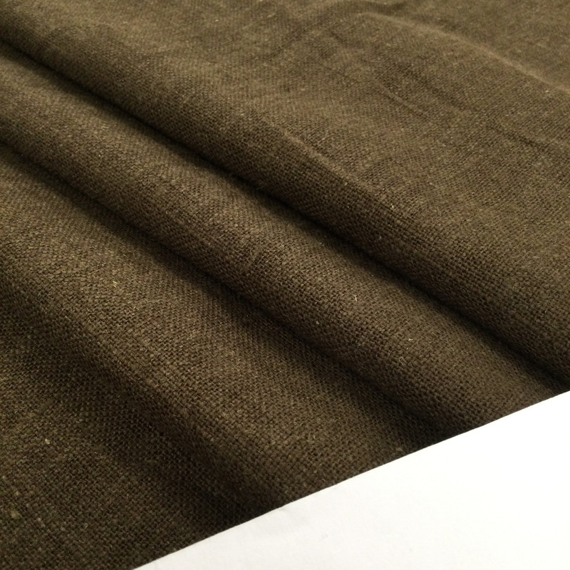 Solid Dark Brown Linen Like Fabric | Upholstery / Drapery | Medium weight | 54" Wide | By the Yard | Lincolnlin in Cocoa