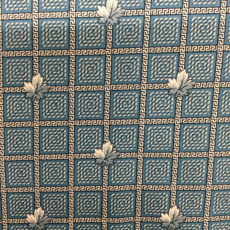 Dear Jane | Dusty Blue | Leaf On Maze Block | Brenda Papadakis | Quilting Fabric | 100% Cotton | 44 Wide | By The Yard