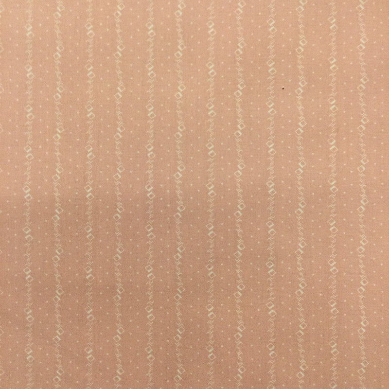 Vintage Mini Stripe | Cream on Dusty Pink | Quilting Fabric | 100% Cotton | 44 Wide | By The Yard