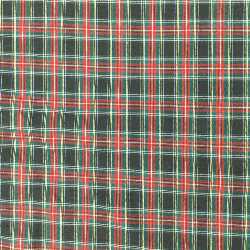 Black/Red/Green Tartan Plaid Woven Fabric | Shirting Weight | 70/30 Cotton/ Poly Blend |  Clothing and Apparel | 60 inch  Wide | By THe Yard