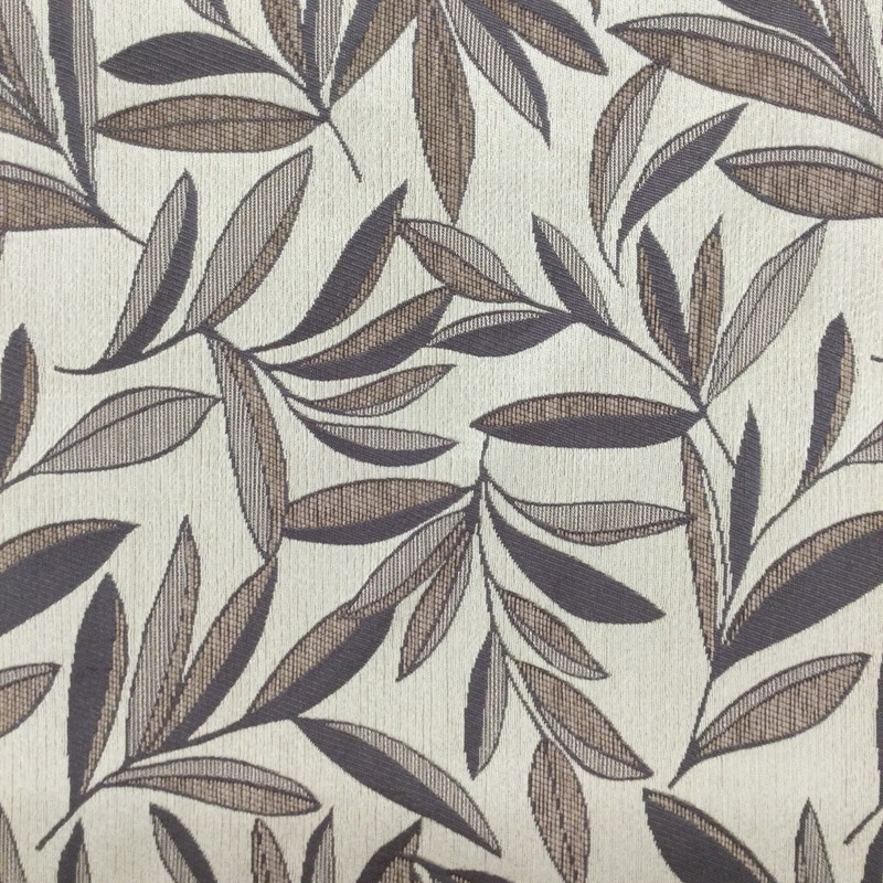 Leaf Sprigs Fabric in Beige / Brown / Grey | Home Decor / Upholstery | 100% Polyester | 54" W | By the Yard | Regal Fabrics "Weyland in Sandstone"
