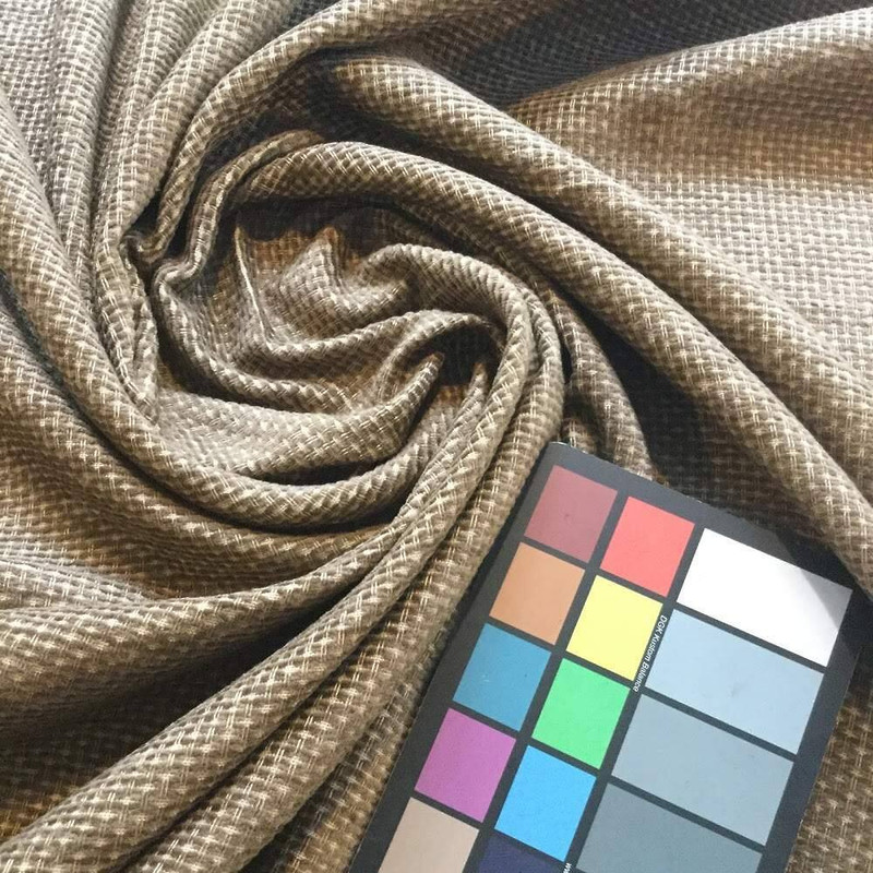 5.8 Yard Piece of Low Pile Chenille Upholstery Fabric in Vintage Beige and Brown | 54 Wide | BTY