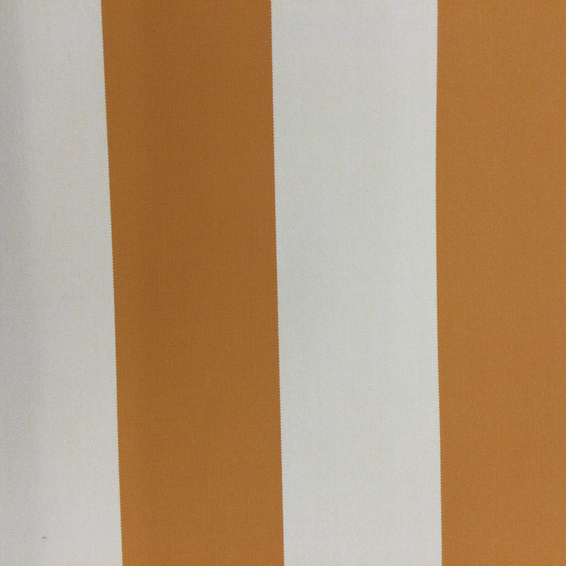 Striped Outdoor Fabric | Orange / Off-White | Patio & Marine Upholstery / Awnings | WATERPROOF | Sunbrella-Like | 47" Wide | By the Yard