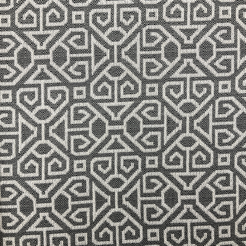 Tile Geometric Jacquard Fabric | Off White / Grey / Black | Upholstery | 54" Wide | By the Yard