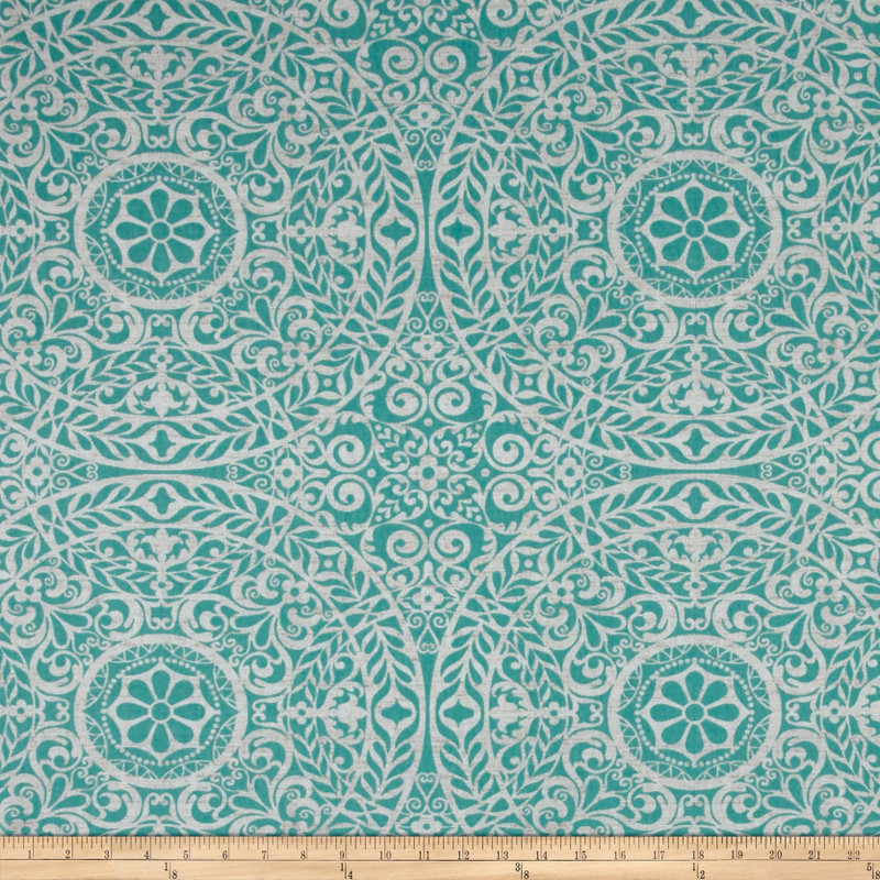 Richloom Exclusive Tienchi Turquoise | Home Decor Fabric | 54" Wide