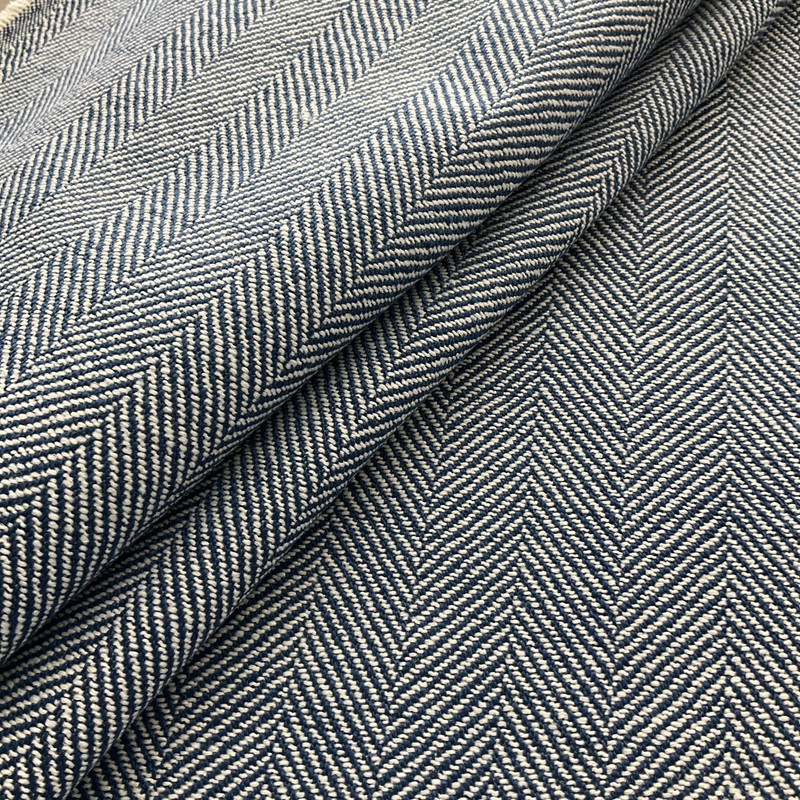 Richloom Olan Herringbone Yarn Dyed Woven Pacific | Medium Weight Woven Fabric | Home Decor Fabric | 54" Wide