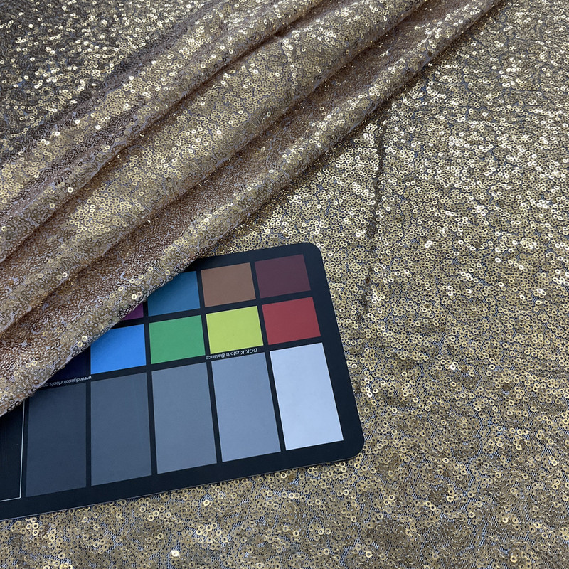 Glitz Sequin & Mesh Creative Gold | Medium Weight Mesh Fabric | Home Decor Fabric | 52" Wide