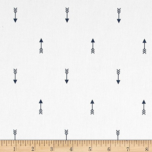 Premier Prints Mini Arrow Twill White/Premier Navy | Medium Weight Twill Fabric | Home Decor Fabric | 54" Wide