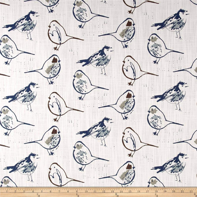 Premier Prints Bird Toile Regal Blue | Medium Weight Duck Fabric | Home Decor Fabric | 54" Wide