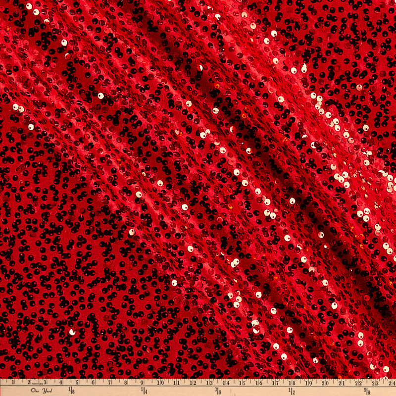 Taffeta Sequins Red | Medium Weight Taffeta Fabric | Home Decor Fabric | 54" Wide