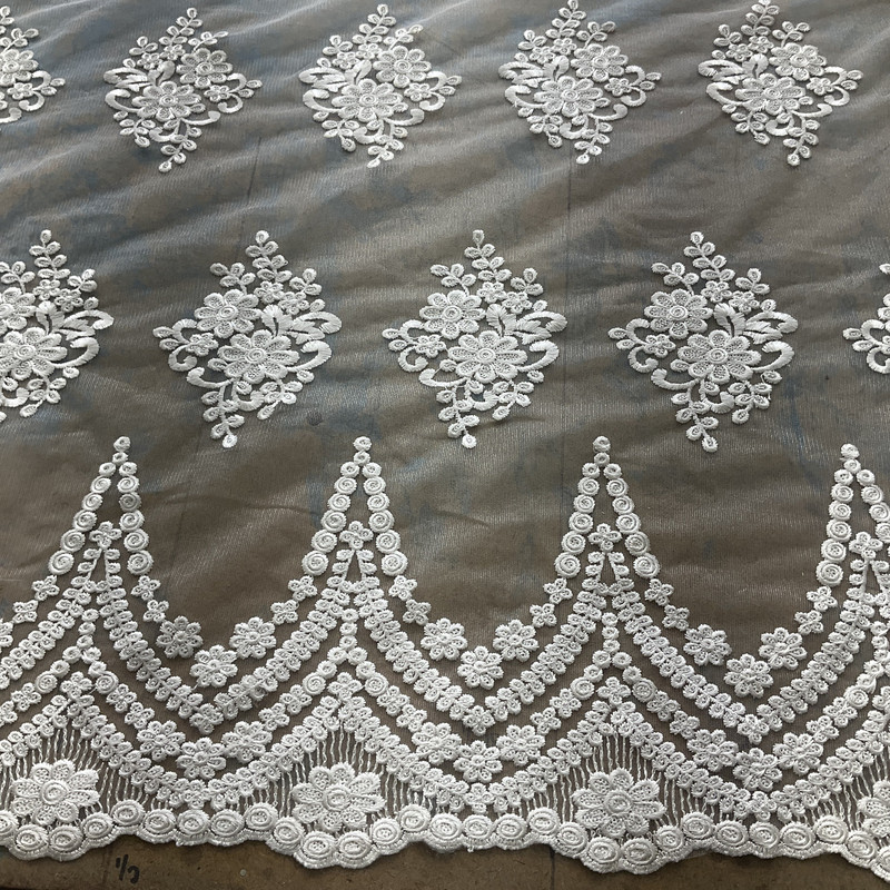 Starlight Beverly Sequined & Embroidered Mesh Lace White | Lightweight Lace, Mesh Fabric | Home Decor Fabric | 52" Wide