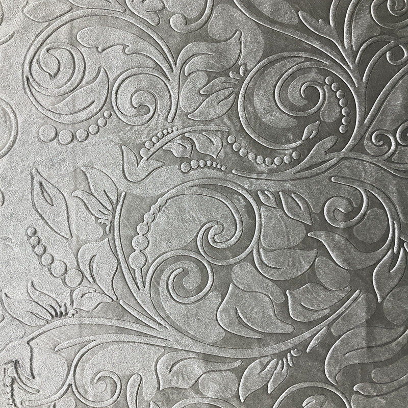 Embossed Velvet Scroll Charcoal | Medium/Heavyweight Velvet Fabric | Home Decor Fabric | 58" Wide