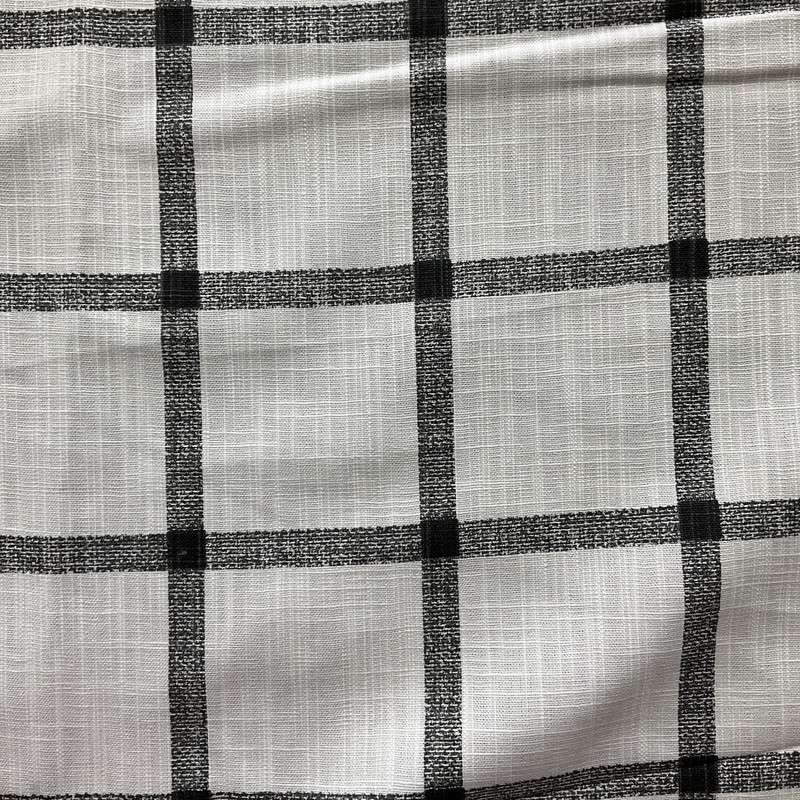 Premier Prints Modern Farmhouse Aaron Windowpane Slub Canvas Ink | Medium/Heavyweight Canvas, Duck Fabric | Home Decor Fabric | 54" Wide