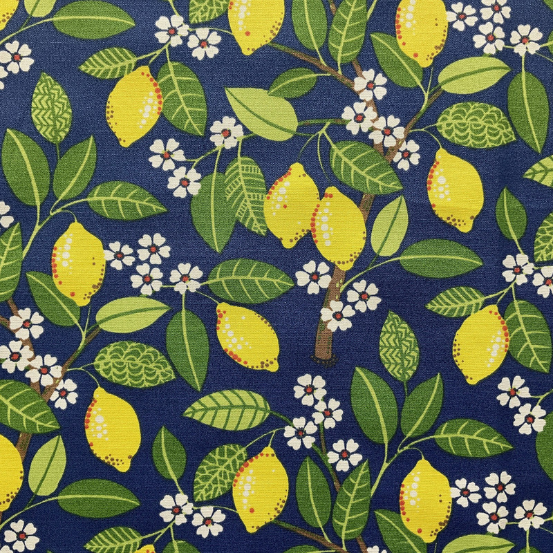 PKL Studio Indoor/Outdoor Lemon Tree Indigo | Medium Weight Outdoor Fabric | Home Decor Fabric | 54" Wide