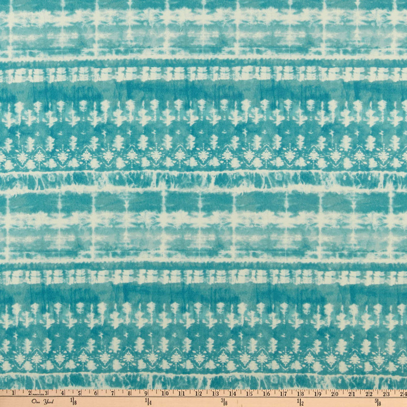 PKL Studio Indoor/Outdoor Shibori Landscape Spa | Medium Weight Outdoor Fabric | Home Decor Fabric | 54" Wide