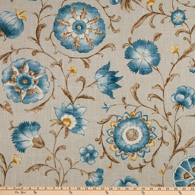 Srpuce P Kaufmann Roundelay Linen Blend Spruce | Medium/Heavyweight Linen Fabric | Home Decor Fabric | 54" Wide