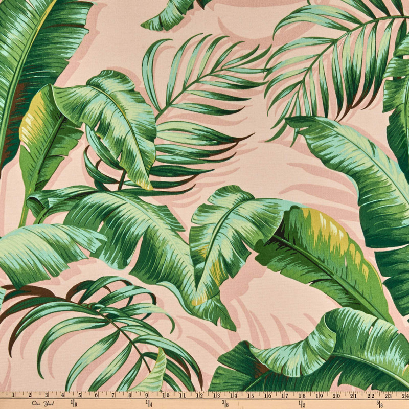 Tommy Bahama Indoor/Outdoor Palmiers Blush | Medium Weight Outdoor Fabric | Home Decor Fabric | 54" Wide