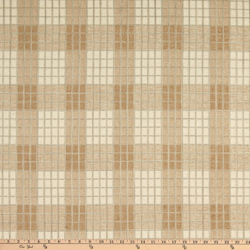 Waverly Cozy Plaid Jacquard Hemp | Very Heavyweight Jacquard Fabric | Home Decor Fabric | 54" Wide