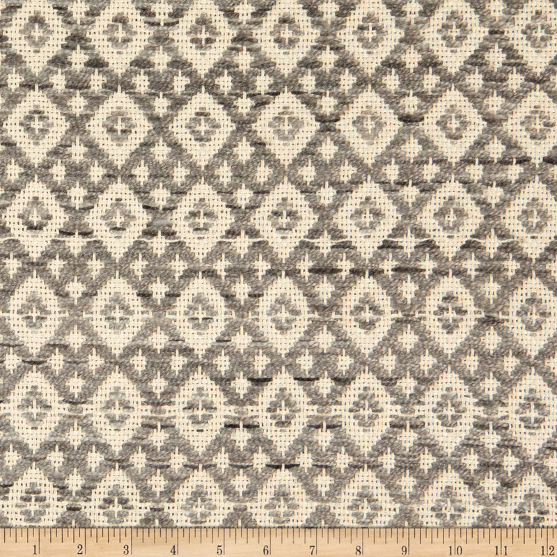 PKL Studio Andes Diamond Jacquard Smoke | Very Heavyweight Woven Fabric | Home Decor Fabric | 54" Wide