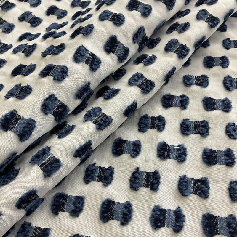 Performatex O FiFi Outdoor Embroidered Texture Indigo | Outdoor | Home Decor Fabric | 54" Wide