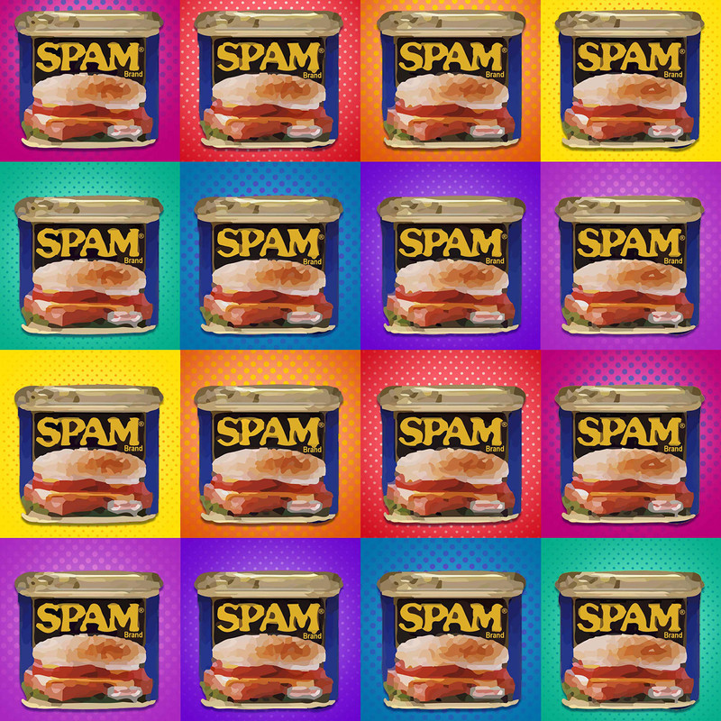 Michael Miller Fabrics Spam Pop Art Cotton Duck Multi | Medium Weight Duck Fabric | Home Decor Fabric | 44" Wide