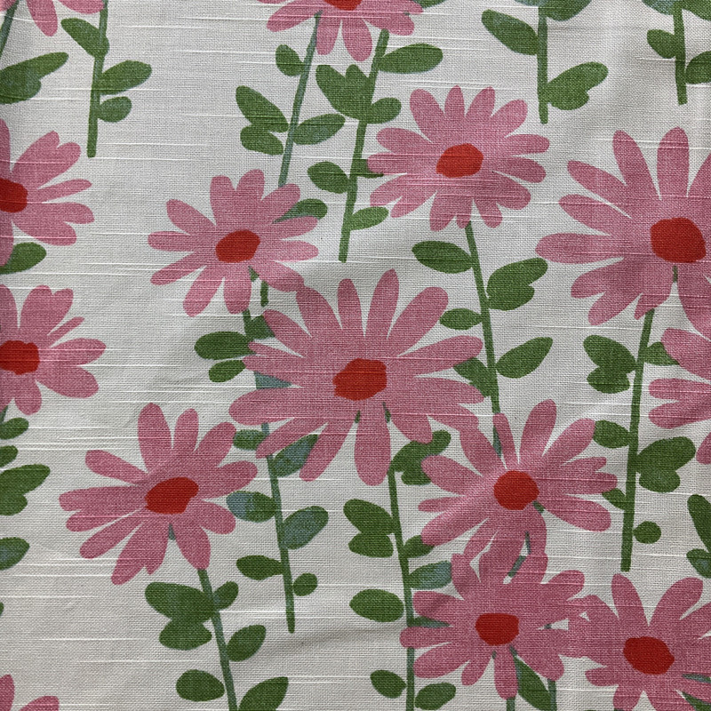 Novogratz Endless Daisies Slub Duck Taffy | Medium Weight Duck Fabric | Home Decor Fabric | 54" Wide
