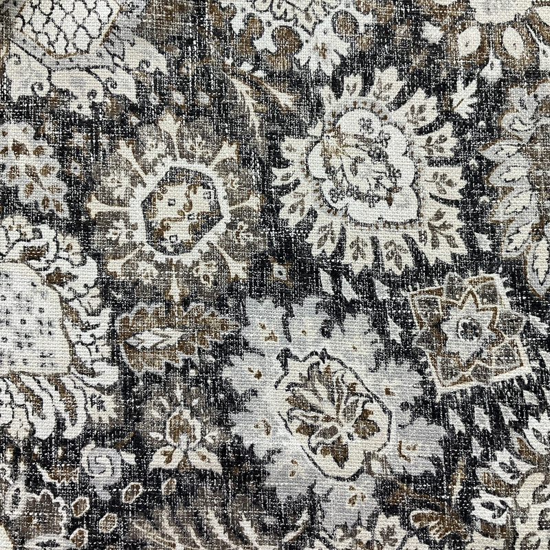 PKL Studio Heriz Medallions Woven Midnight | Very Heavyweight Woven Fabric | Home Decor Fabric | 54" Wide