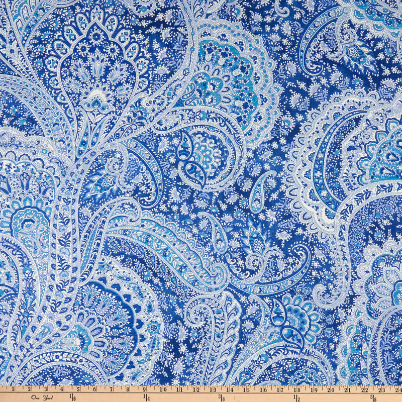 PKL Studio Sultan's Paisley Twill Lapis | Lightweight Twill Fabric | Home Decor Fabric | 54" Wide