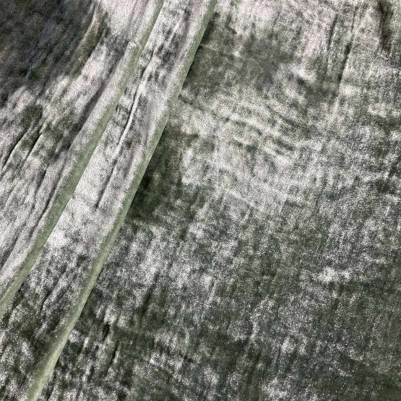 Rayon/Silk Blend Vintage Velvet Grey Green | Medium Weight Velvet Fabric | Home Decor Fabric | 50" Wide