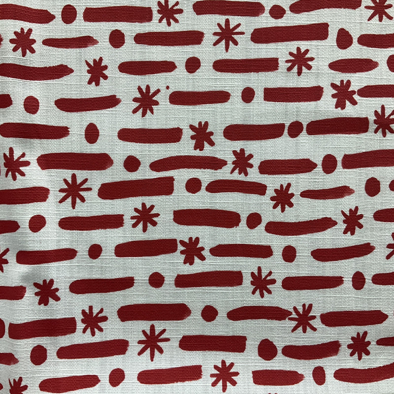 Lacefield Designs Christmas Holiday Dash Linen Candy Cane | Medium/Heavyweight Linen Fabric | Home Decor Fabric | 58" Wide