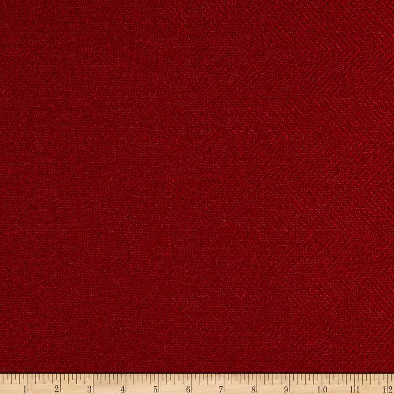 Artistry Piedmont Herringbone Woven Scarlet | Medium Weight Woven Fabric | Home Decor Fabric | 55" Wide