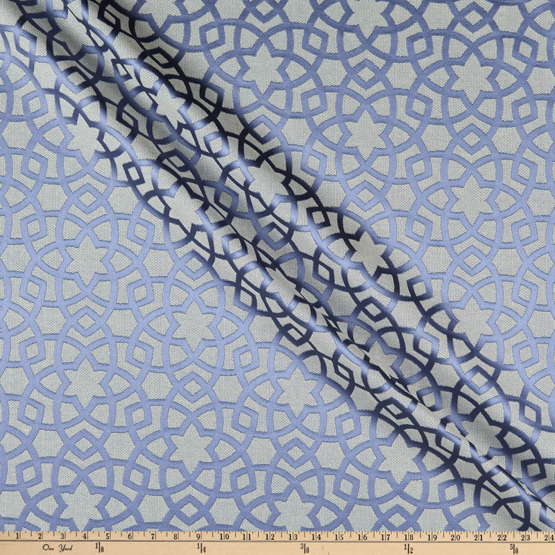 Eroica Astral Mantra Jacquard Azure | Medium Weight Jacquard Fabric | Home Decor Fabric | 58" Wide