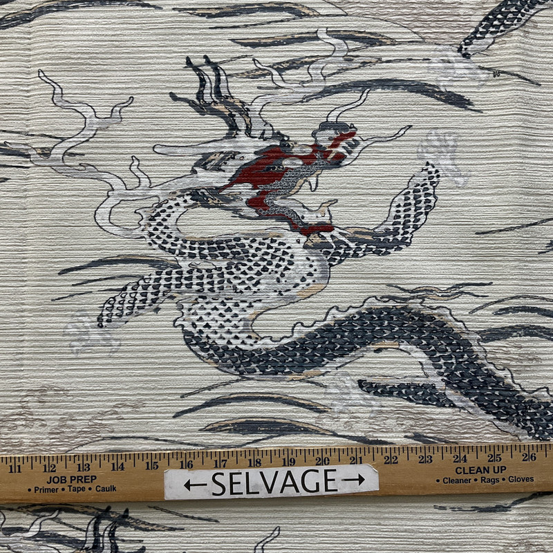 Fergy Dragon in Grey, Off White, Tan | Home Decor / Upholstery Fabric | Medium weight |56" Wide | By the Yard