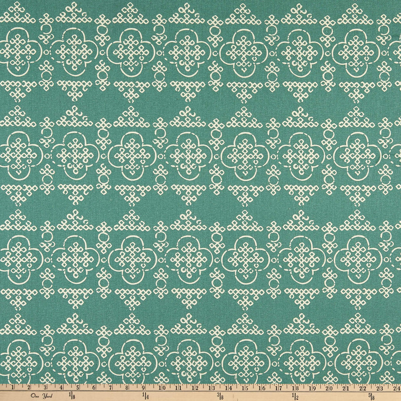 Laura & Kiran Bandhani Print Duck Aquamarine | Medium Weight Duck Fabric | Home Decor Fabric | 56" Wide