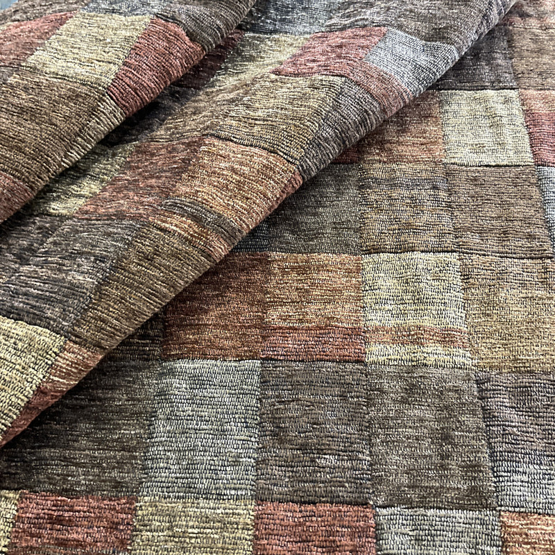 tfa Mini Patchwork Chenille Jacquard Harvest | Very Heavyweight Chenille, Jacquard Fabric | Home Decor Fabric | 57" Wide