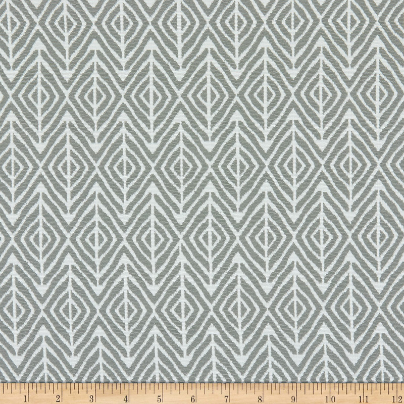 Terrasol Boho Outdoor Jacquard Pewter | Medium/Heavyweight Outdoor, Jacquard Fabric | Home Decor Fabric | 54" Wide