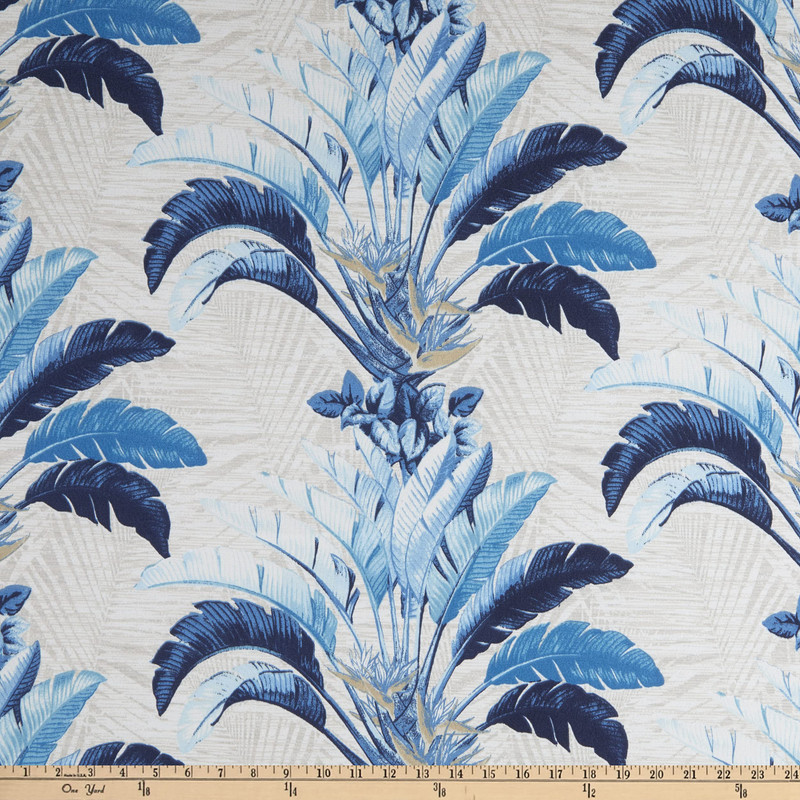 Tommy Bahama Outdoor Banana Leaves Azul | Medium Weight Outdoor Fabric | Home Decor Fabric | 54" Wide