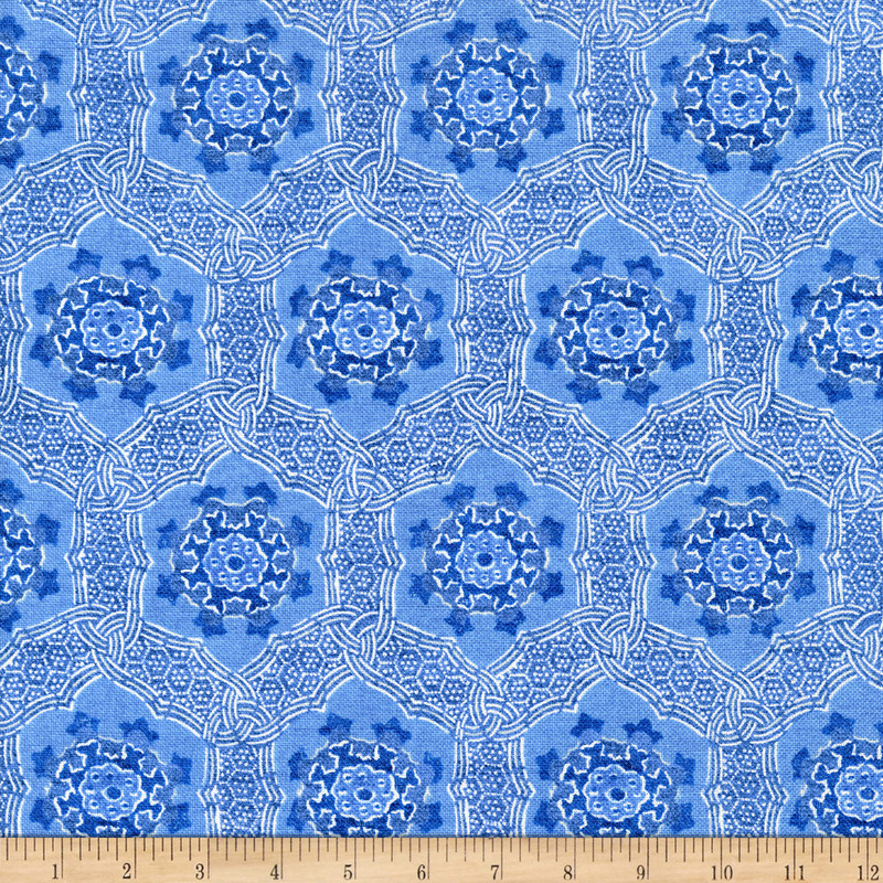 Waverly Trinket Duck Aegean | Medium Weight Duck Fabric | Home Decor Fabric | 54" Wide