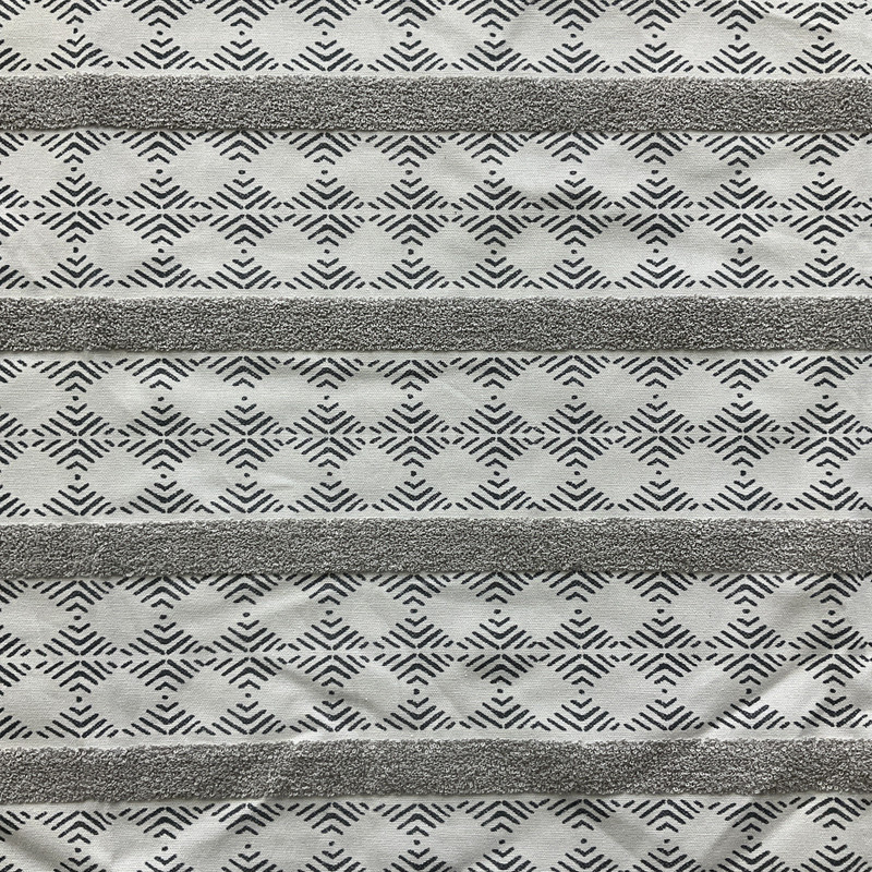 PKL Studio Stitched Path Embroidered Woven Cloud | Medium Weight Duck Fabric | Home Decor Fabric | 54" Wide