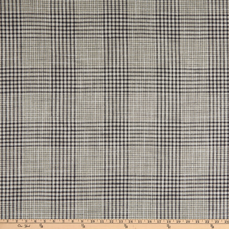 PKL Studio Byron Plaid Woven Jacquard Newsprint | Medium Weight Basketweave, Jacquard Fabric | Home Decor Fabric | 54" Wide