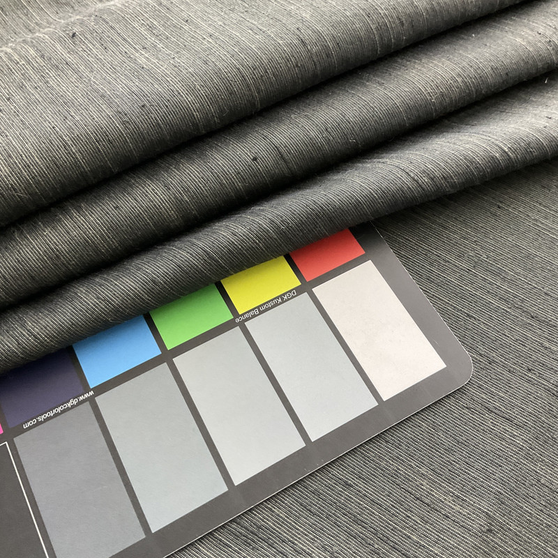 Isla Raw Slub Faux Silk Coal | Lightweight Dupioni Fabric | Home Decor Fabric | 54" Wide