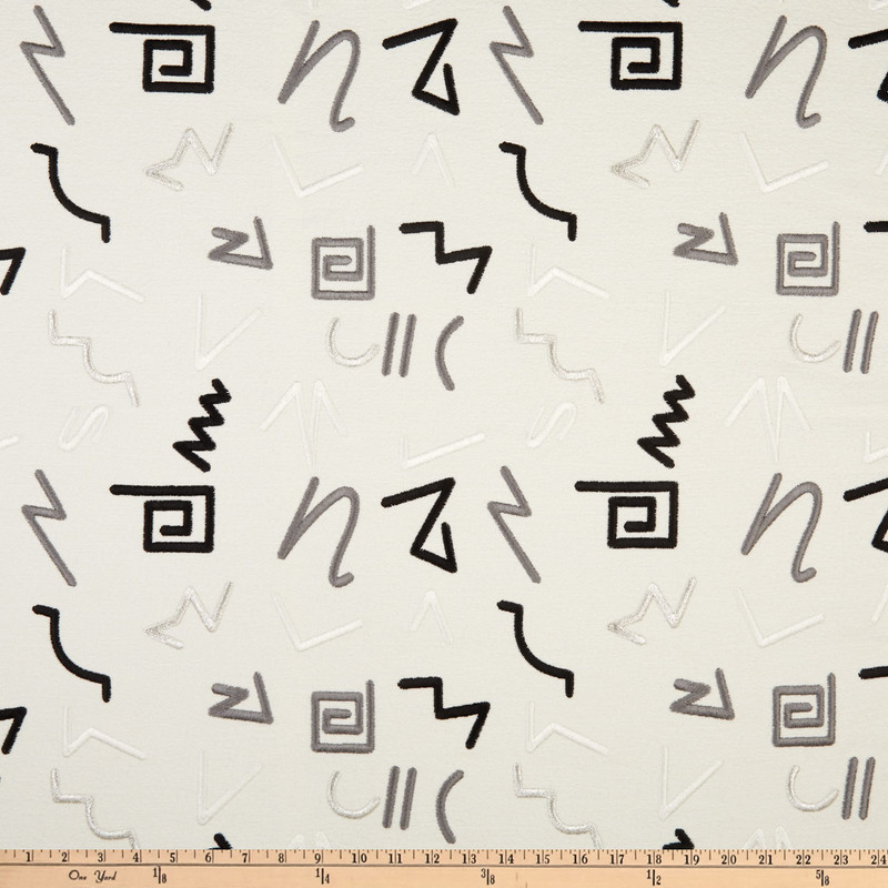 tfa Go To Pieces Embroidered Chenille Noir | Very Heavyweight Chenille Fabric | Home Decor Fabric | 55" Wide