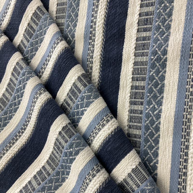 InsideOut Indoor/Outdoor Performance Thousand Steps Woven Indigo | Very Heavyweight Woven, Outdoor Fabric | Home Decor Fabric | 55" Wide