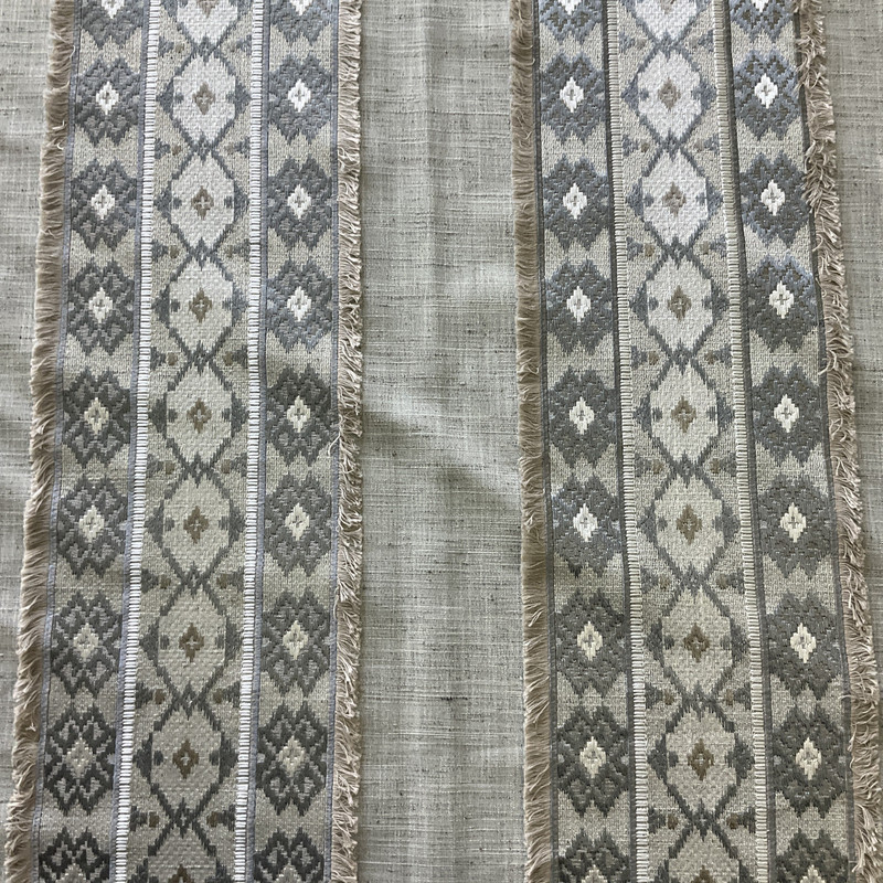 Swavelle Rustic Refined Embroidered Woven Stone | Medium Weight Woven Fabric | Home Decor Fabric | 57" Wide