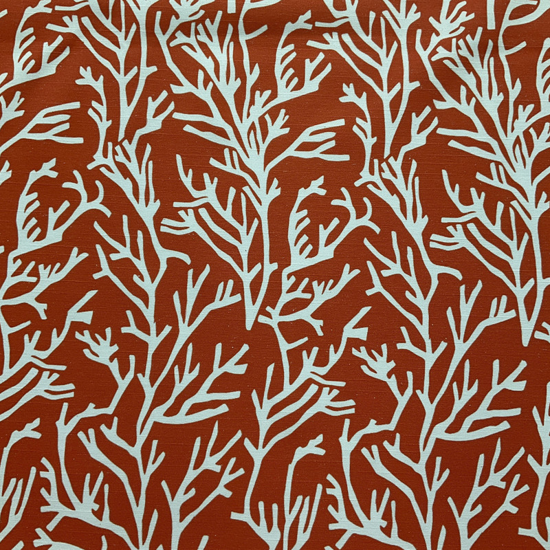 Comersan Fabrics Manglar Duck Orange/White | Lightweight Duck Fabric | Home Decor Fabric | 55" Wide
