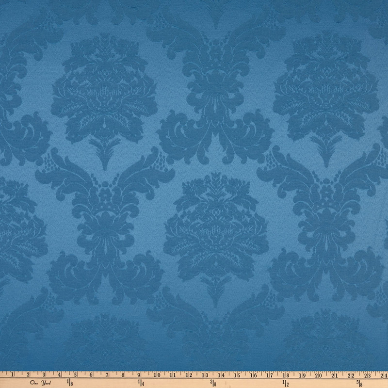 Comersan Fabrics Damasco Woven Blue | Lightweight Woven Fabric | Home Decor Fabric | 55" Wide