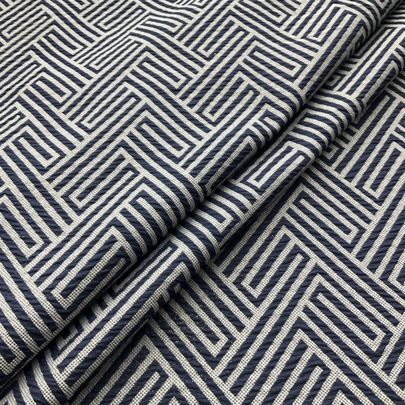 Performatex Labyrinth Matelasse Outdoor Woven Navy Grey | Heavyweight Outdoor, Matelasse, Jacquard Fabric | Home Decor Fabric | 54" Wide