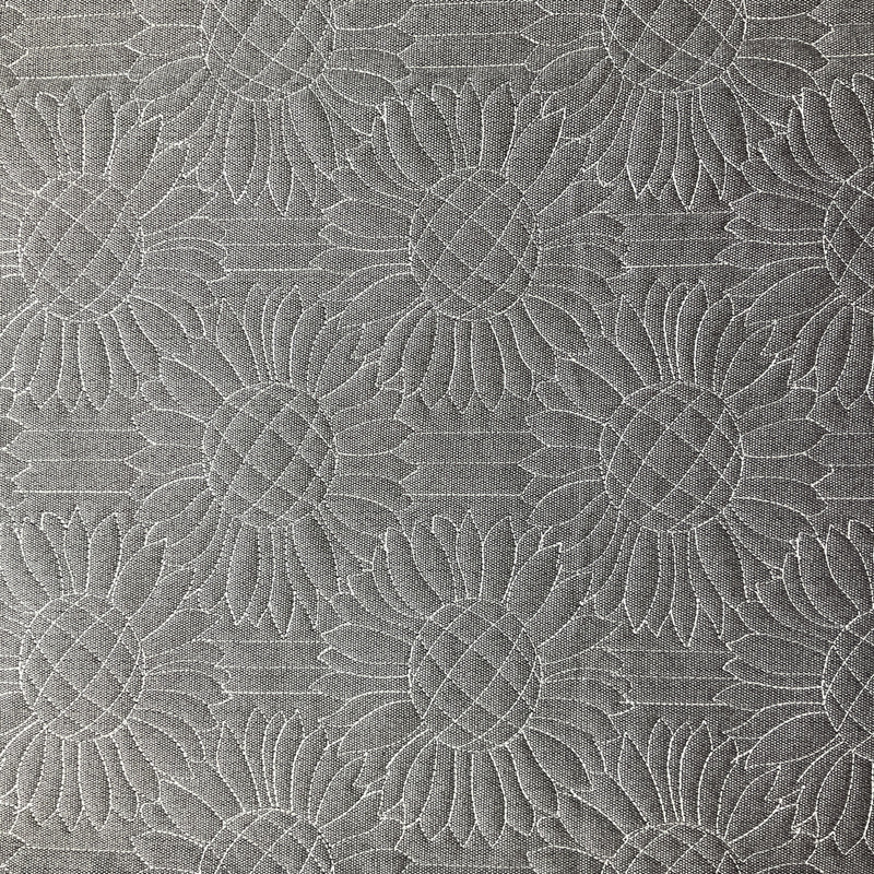 Performatex Q-Daisy Outdoor Woven Dark Grey | Pre-Quilted | Home Decor Fabric | 54" Wide